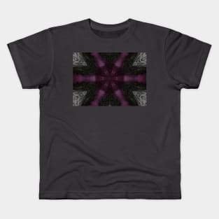 Deep Pink Star with Black Snowflake Kids T-Shirt